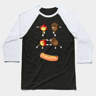 Hot Dog, Grill, Street Food, Fries, Fast food, Fun Baseball T-Shirt